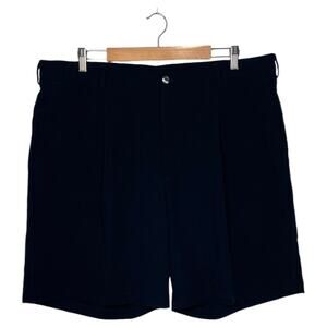 Nike Golf Shorts Mens 42 Pleated Front Chino Athletic Classic Casual Navy Blue